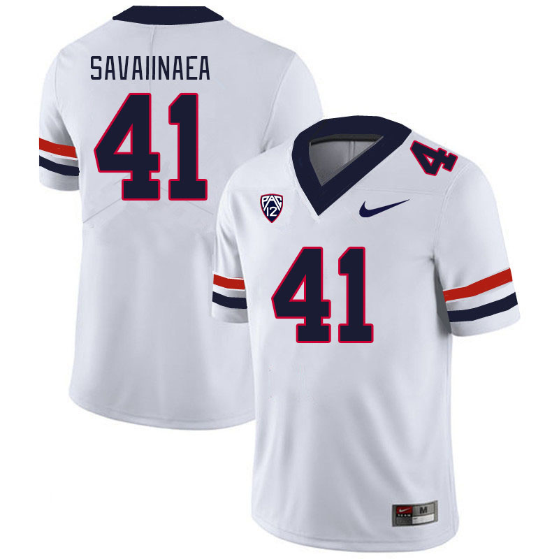 Men #41 Julian Savaiinaea Arizona Wildcats College Football Jerseys Stitched-White